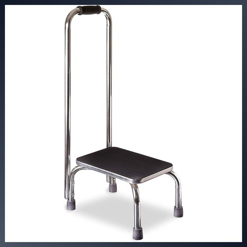 Step stool with - handle, chrome